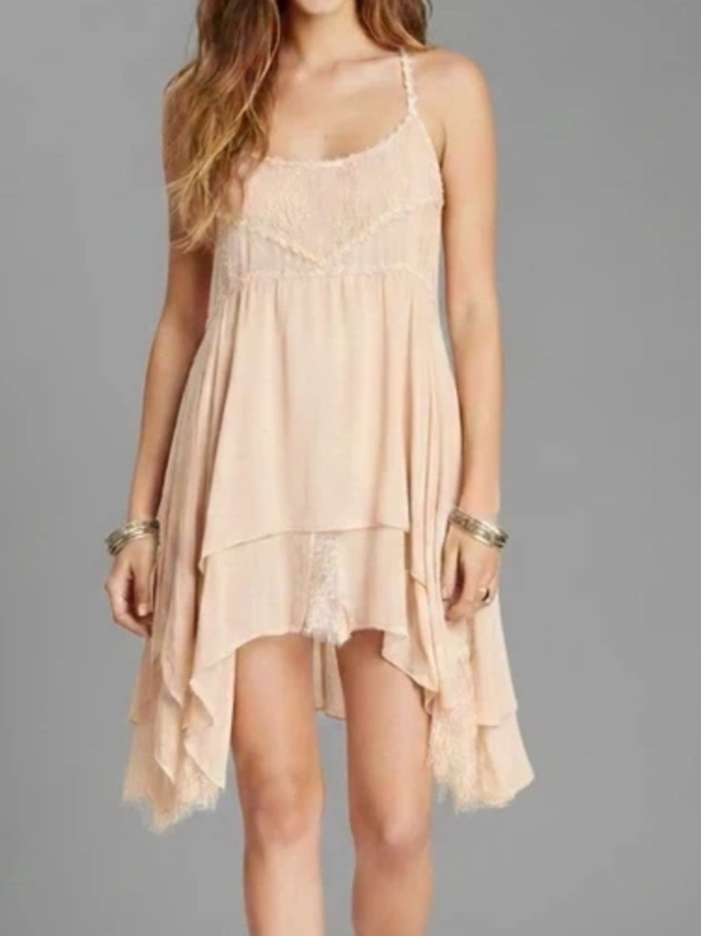 Intimately Free People Voile Pieced Laced Tunic Slip Dress Size XS